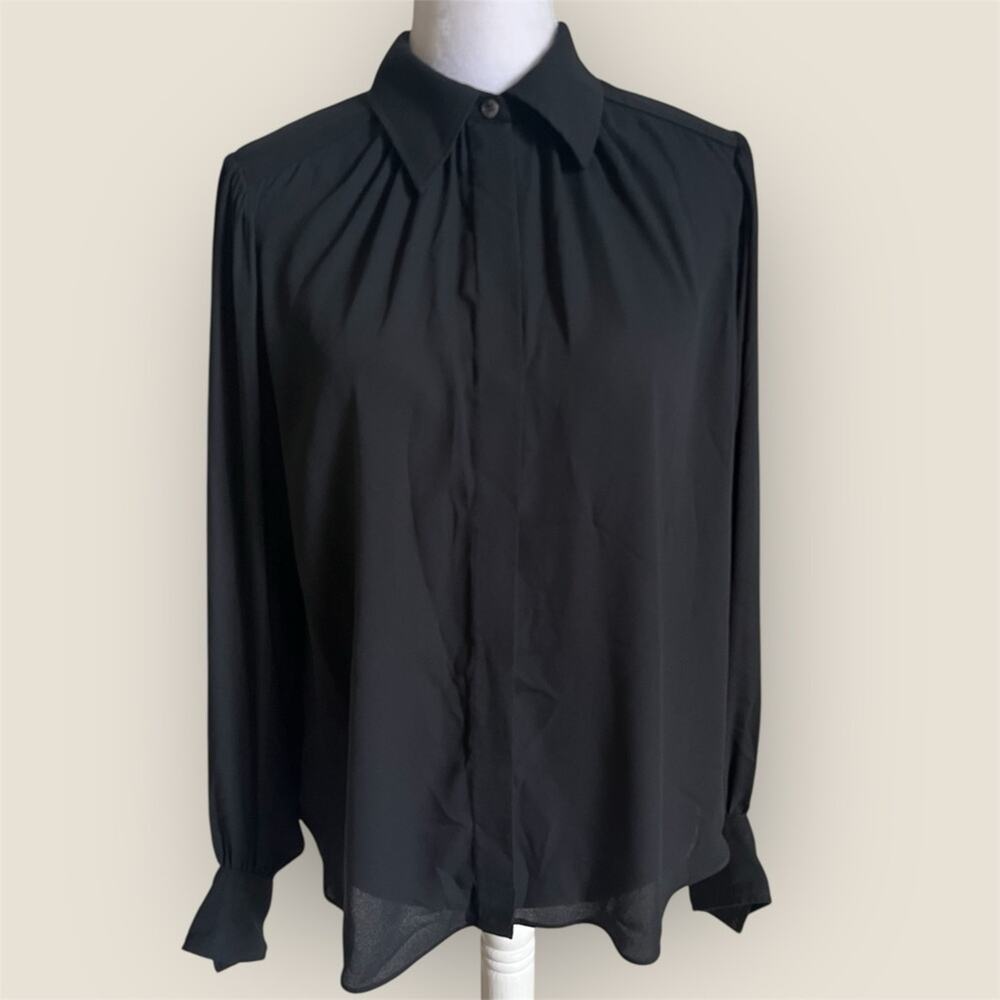 Louis Vuitton Black Long Sleeve button up uniform blouse women’s top size FR 36